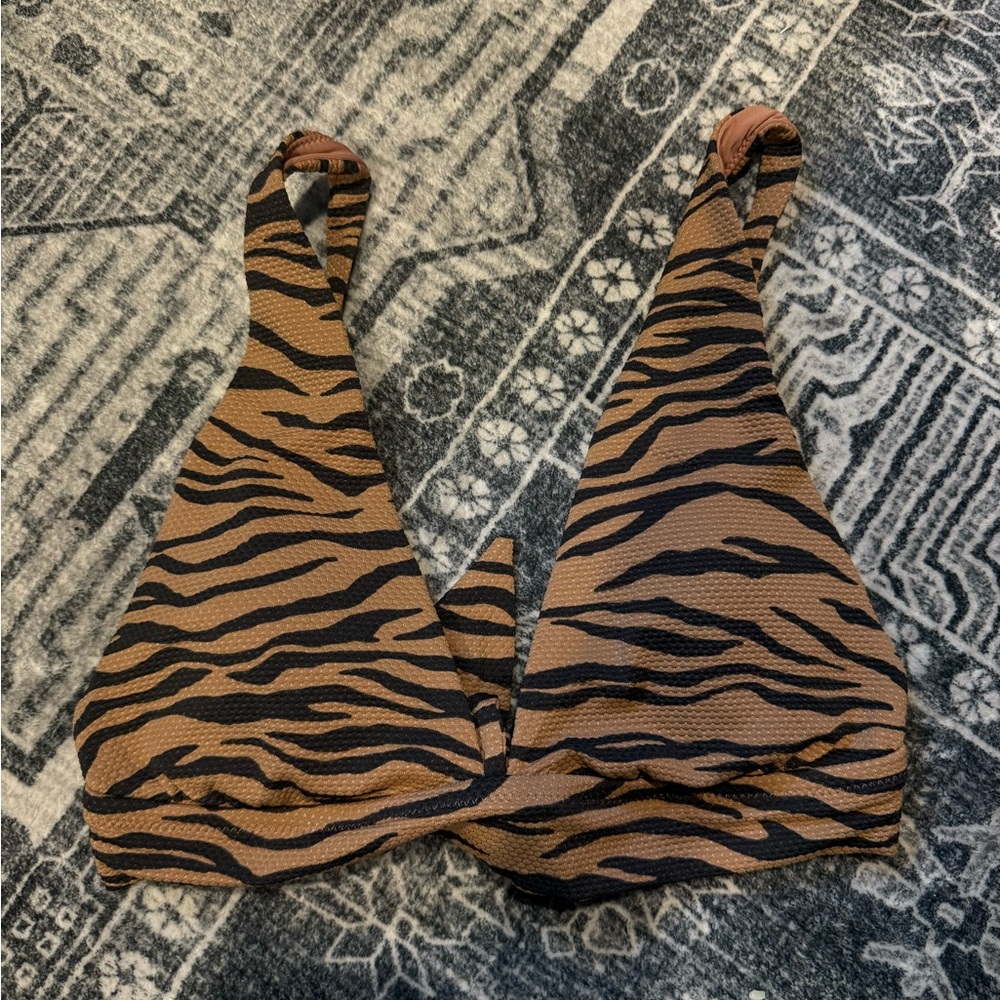 Aerie Brown and Black Tiger Stripe Bikini Top